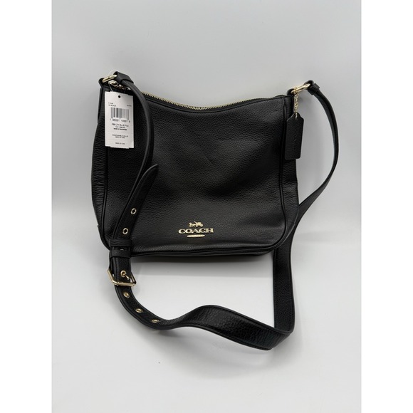 Coach Handbags - Coach Ellie File Bag Pebbled Leather Crossbody Gold Black C1648 NWT